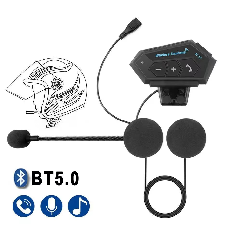 Motorcycle Bluetooth Helmet Earphones Bluetooth 5.0 Earphones Hands-Free Stereo Earbuds Wireless Earphones Bicycle Earphones