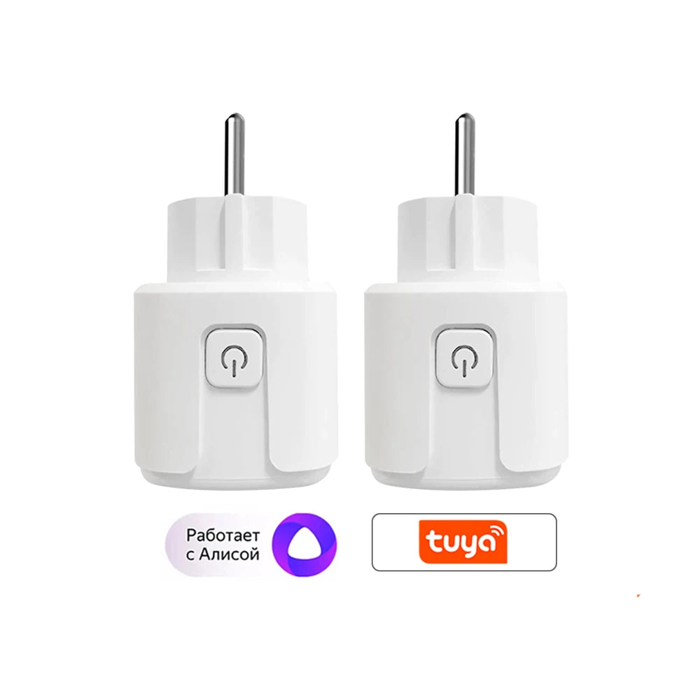 16A Smart Home Sockets Power Strip Smart EU Plug Smart Wifi Smart Plug Works with Tuya Smart Life Alexa Google Home Yandex Alice