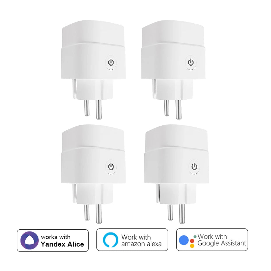 16A Smart Home Sockets Power Strip Smart EU Plug Smart Wifi Smart Plug Works with Tuya Smart Life Alexa Google Home Yandex Alice