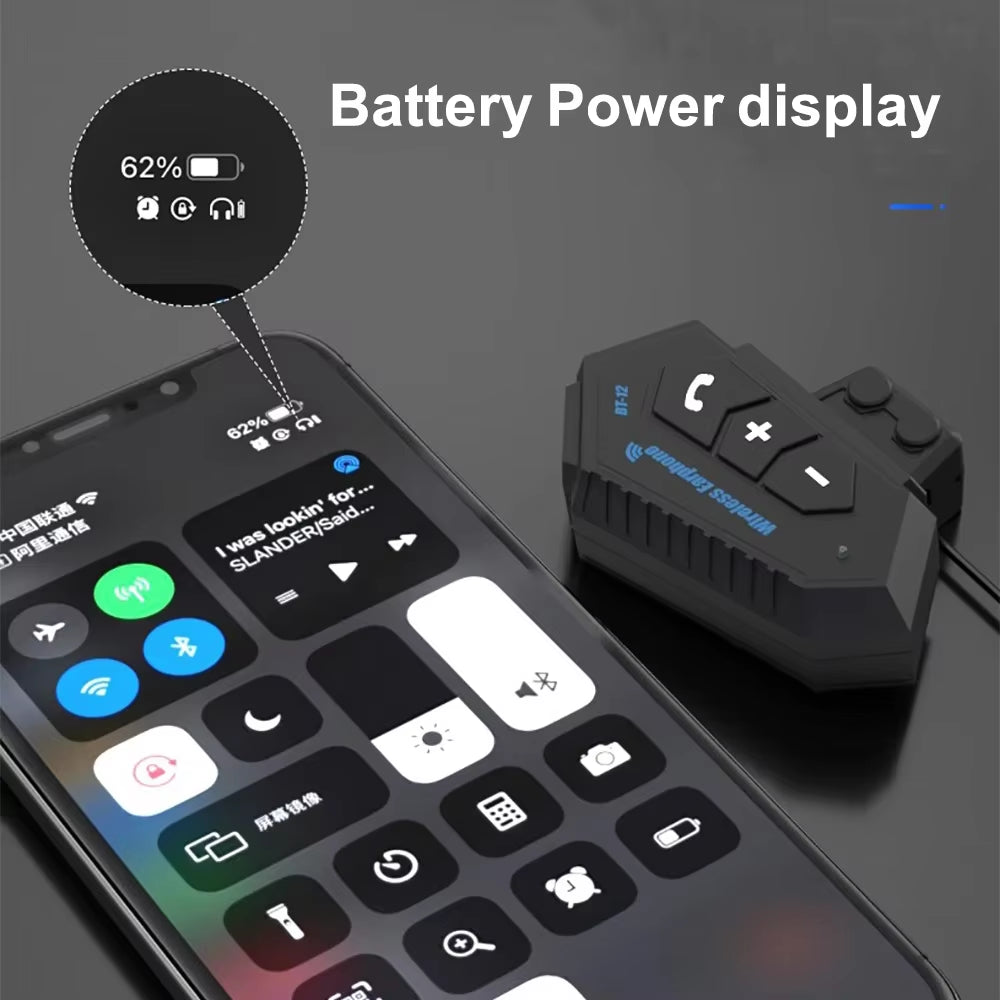 Motorcycle Bluetooth Helmet Earphones Bluetooth 5.0 Earphones Hands-Free Stereo Earbuds Wireless Earphones Bicycle Earphones