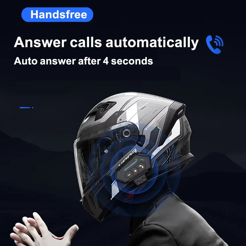 Motorcycle Bluetooth Helmet Earphones Bluetooth 5.0 Earphones Hands-Free Stereo Earbuds Wireless Earphones Bicycle Earphones