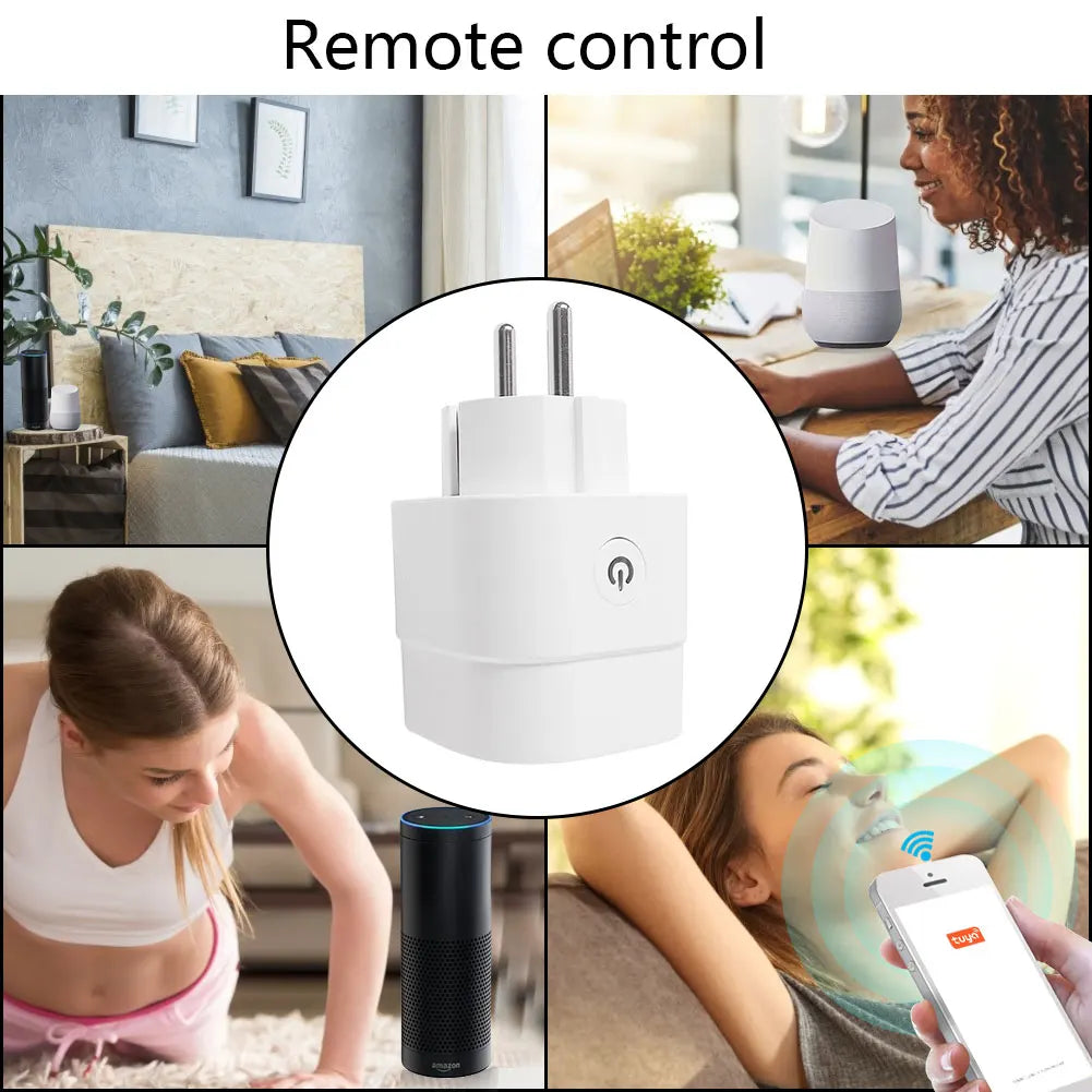 16A Smart Home Sockets Power Strip Smart EU Plug Smart Wifi Smart Plug Works with Tuya Smart Life Alexa Google Home Yandex Alice