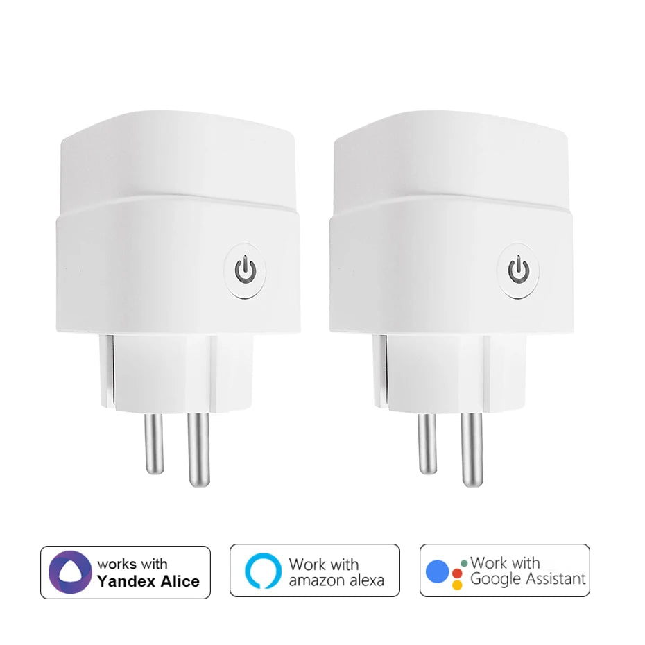 16A Smart Home Sockets Power Strip Smart EU Plug Smart Wifi Smart Plug Works with Tuya Smart Life Alexa Google Home Yandex Alice