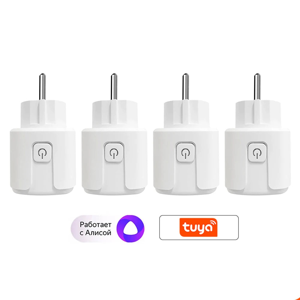 16A Smart Home Sockets Power Strip Smart EU Plug Smart Wifi Smart Plug Works with Tuya Smart Life Alexa Google Home Yandex Alice