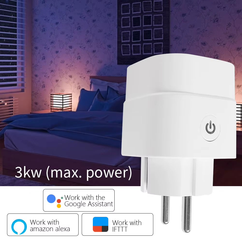 16A Smart Home Sockets Power Strip Smart EU Plug Smart Wifi Smart Plug Works with Tuya Smart Life Alexa Google Home Yandex Alice