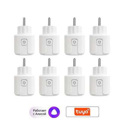16A Smart Home Sockets Power Strip Smart EU Plug Smart Wifi Smart Plug Works with Tuya Smart Life Alexa Google Home Yandex Alice