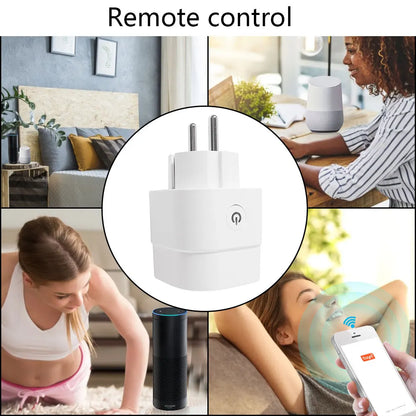 16A Smart Home Sockets Power Strip Smart EU Plug Smart Wifi Smart Plug Works with Tuya Smart Life Alexa Google Home Yandex Alice